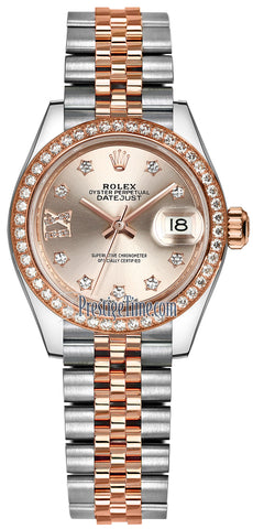 Rolex Lady Datejust 28mm Stainless Steel and Everose Gold Ladies Watch