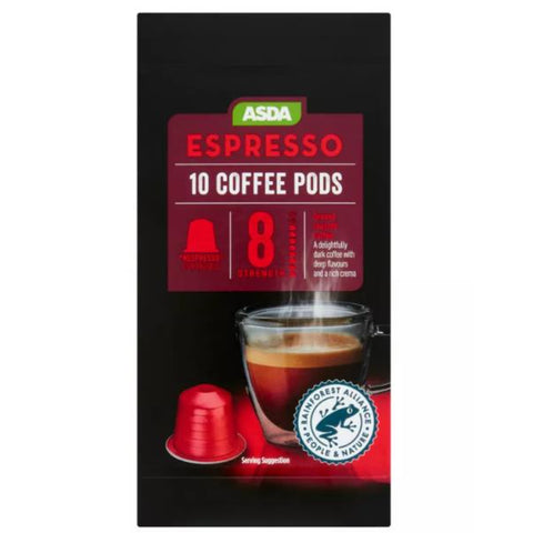 Asda Brazilian Coffee Pods Rich and Nut 10Capsules 54g