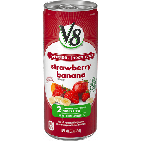 V8 V-Fusion 100% Juice Strawberry Banana 237ml