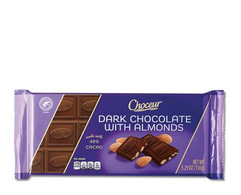 Choceur Dark Chocolate With Almonds 49% Cocoa 150g