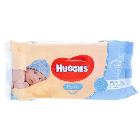 Huggies Baby Wipes Pure 56 Pc Basic
