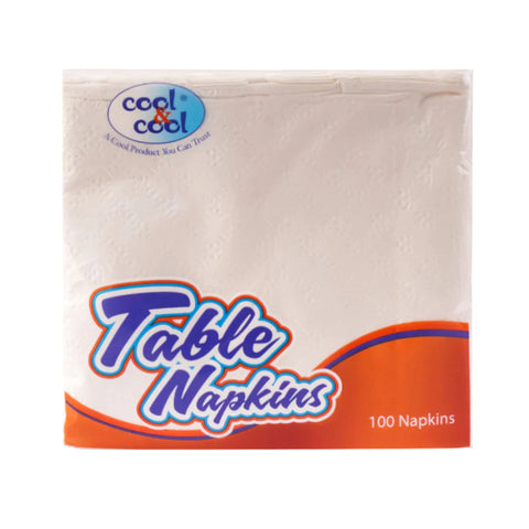 Cool & Cool Table Napkins White 100Pcs