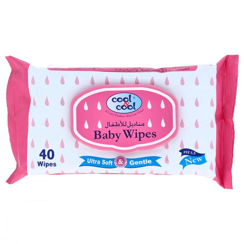 Cool & Cool Baby Wipes Ultra Soft And Gentle 40Pcs
