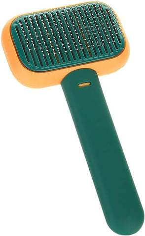Retractable Pet Grooming Brush With Button