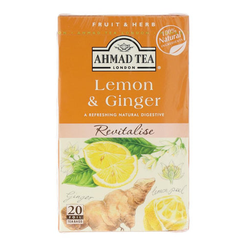 Ahmad Tea Bags Fruit & Herb Lemon & Ginger 40 Gm