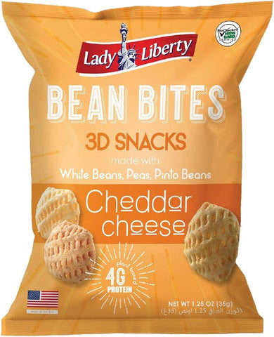 Lady Liberty Bean Bites 3D Snack Cheddar Cheese 35g