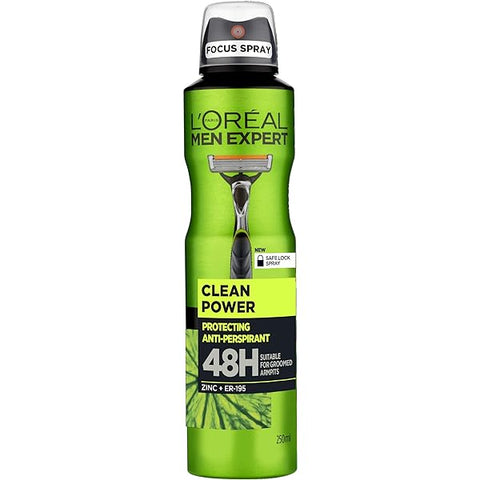 Loreal Body Spray Clean Power 250Ml