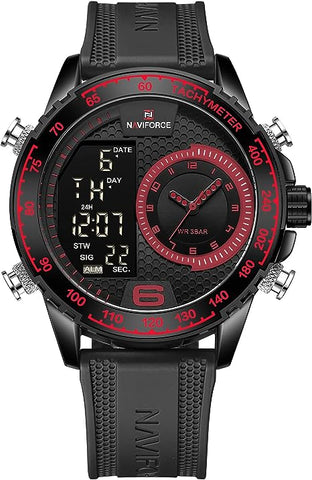 Naviforce Watch For Men Dual Display Red