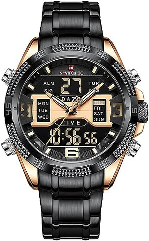 Naviforce Stainless Steel Watch Black/Gold