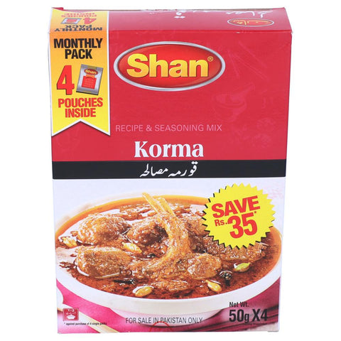 Shan Korma Masala Monthly Pack 4X50 Gm