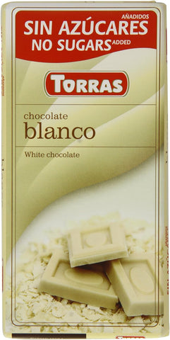Torras Blanco Zero Sugar White Chocolate 75g