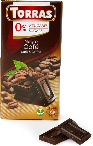 Torras Negro Zero Sugar Cocoa Nibs Dark Chocolate 75g