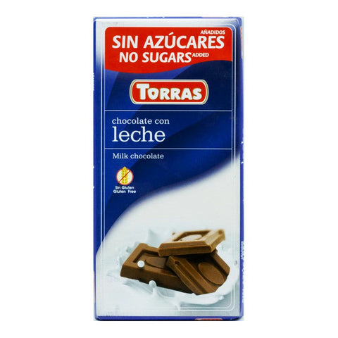 Torras Leche Zero Sugar Milk Chocolate 75g