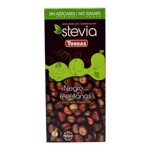 Torras Stevia Dark Hazelnuts 125G