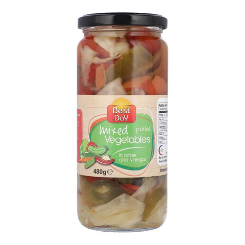 Best Day Pickled Mixed Vegetable In Brine 480 Gm