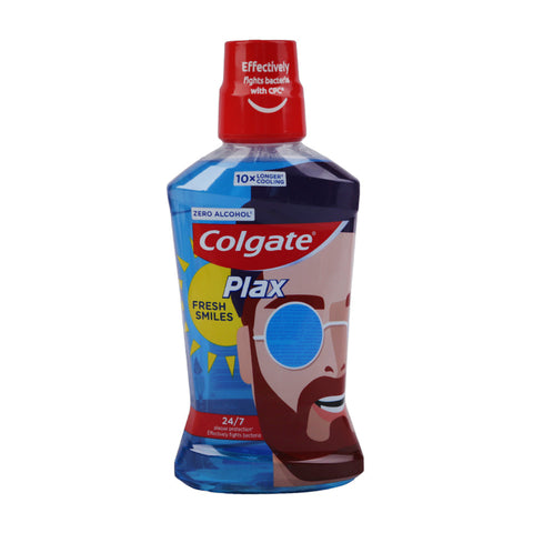Colgate Mouth Wash Plax Fresh Smile Zero Alcohol 500 Ml