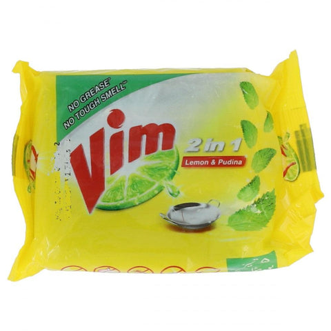 Vim Dishwash Bar 2 In 1 Lemon And Podina  75 Gm