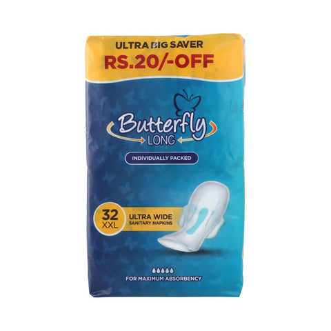 Butterfly Long Ultra Wide Sanitary Pads 32 Xxl