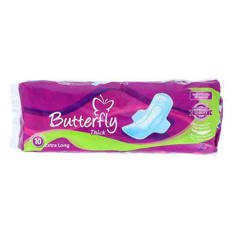 Butterfly Sanitary Pads Tick Wrapped Extra Long 10Pcs