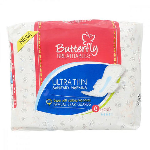 Butterfly Sanitary Napkins Ultra Thin Large 8 Pcs