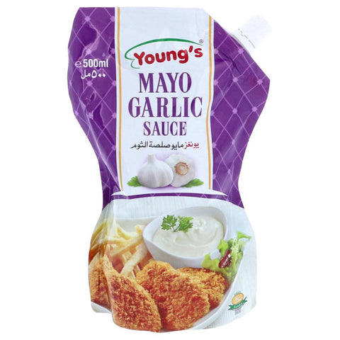 Youngs Mayo Garlic Pouch 500 Ml