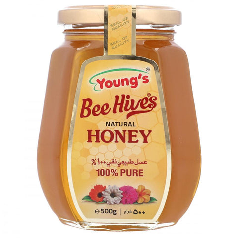 Youngs Bee Hives Natural Honey 500G