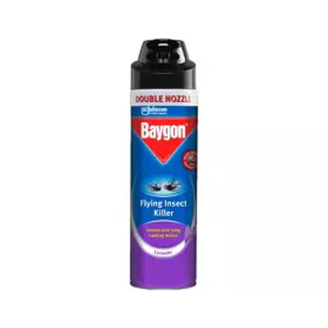 Baygon Insect Killer Flying Double Nozzle Lavender 400 Ml