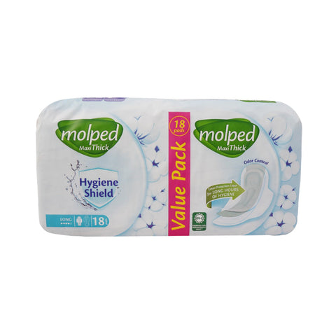 Molped Maxi Thick Sanitary Pad Long Value Pack 18Pcs