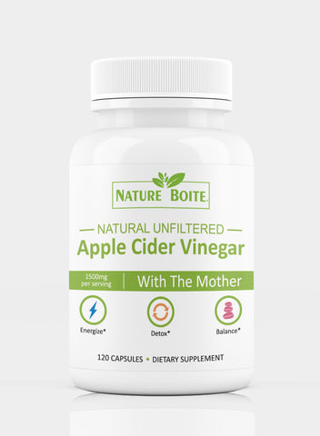 Natural Unfiltered Apple Cider Vinegar 1500Mg 120 Capsules