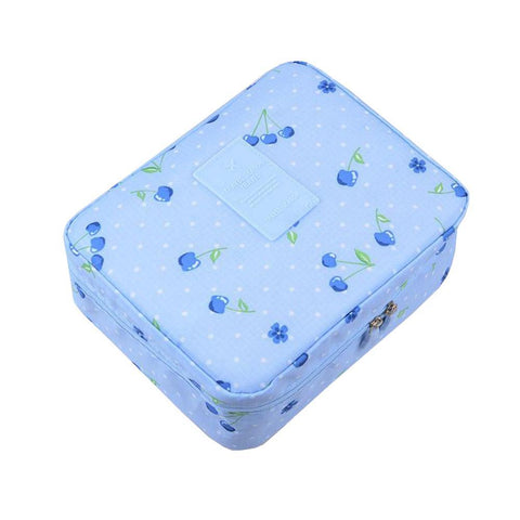 Travel Multi Pouch Cosmetic Bag Blue Apple Blue
