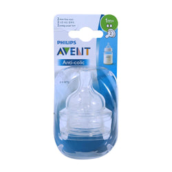 Philips Avent Teats Flow 2 Slow 1M+ 2Pc Scf632/27