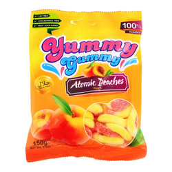 Yummy Gummy Jelly Atomic Peaches Bag 150 Gm