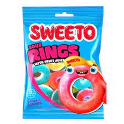 Sweeto Jelly Sour Rings With Fruit Juice 80 Gm