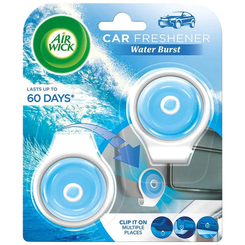Air Wick Car Air Freshner Water Brust 60 Days 2 Pc 2X9 Gm