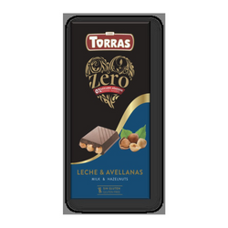 Torras Zero Milk & Hazelnuts Chocolate Bar 150Gm