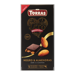 Torras Zero Dark & Almonds Chocolate Bar 150Gm