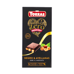 Torras Zero Dark & Hazelnuts Chocolate Bar 150Gm