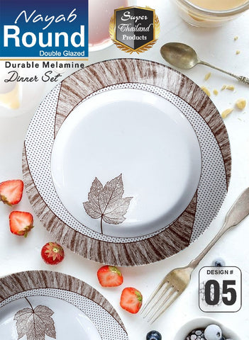 Round Double Glazed Dinner Set Design 5