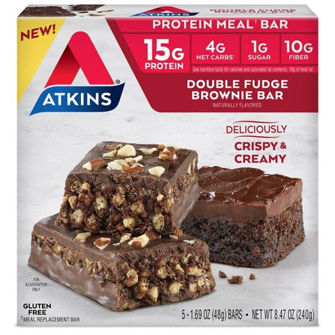 Atkins Protein Bar Meal - Double Fudge Brownie 5pk