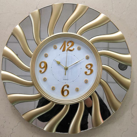 Top Sell Antique Gold Plastic Mirror Wall Clock