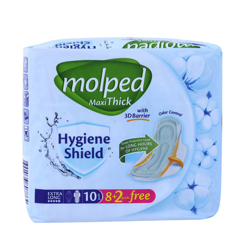 Molped Maxi Thick Sanitary Pad With Barrier Extra Long 10Pcs