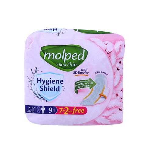 Molped Ultra Thin Sanitary Pad With Barrier Extra Long 9Pcs