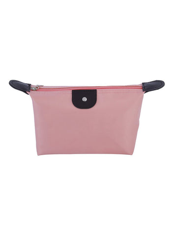 Zip Closure Waterproof Makeup Bag Light Pink
