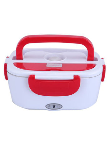 Portable Electric Heating Lunch Box With Car Plug Red/White