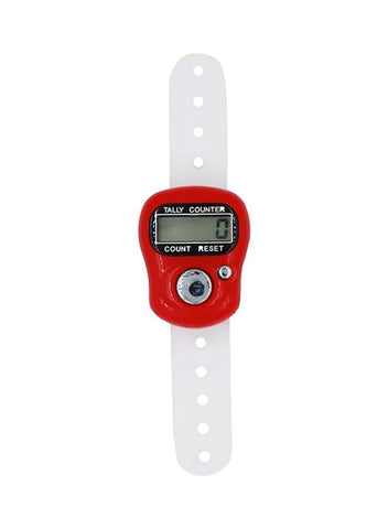 Electronic Digital Knitting Tally Counter Red/White 3.4x2.7x1.3centimeter
