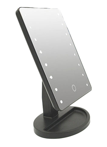 LED 16 Lamp Desktop Cosmetic Mirror Black