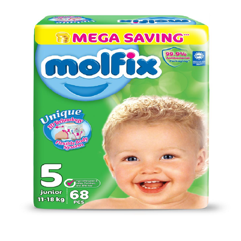 Molfix Diapers 5 Junior 11-18 Kg 68Pcs
