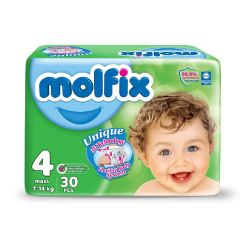 Molfix Diapers Maxi No4 7-14 Kg 30 Pcs