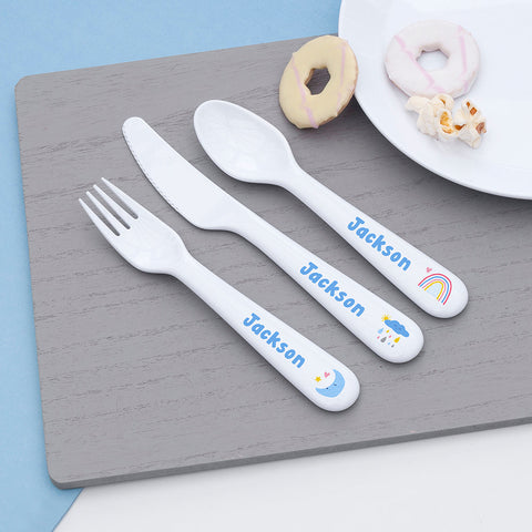 Personalised Childrens Pastel Sky Dinner Set