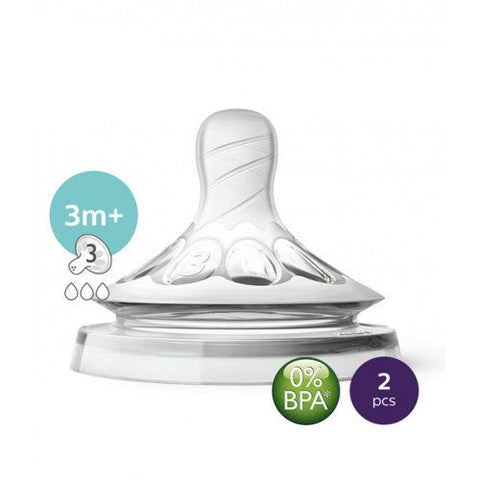 Philips Avent Teats Flow Natural Medium 3M+2Pc Scf653/23